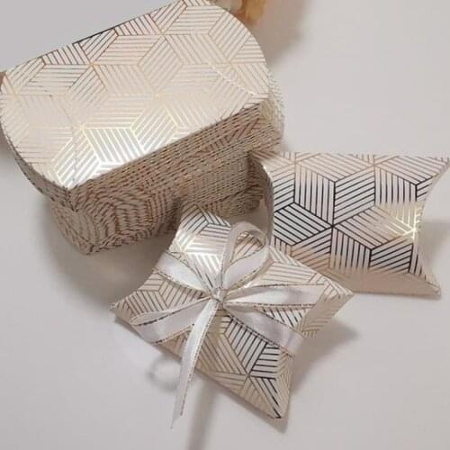 Gift Box Bonbonniere Pillow Shape Birthday Packaging Party Boxes Sweet Wedding Favor Baby Shower Candy Cookies Boite de bonbons
