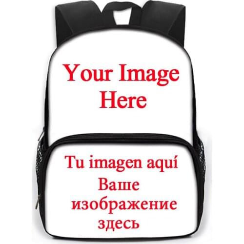 13 Inch Customize Your Image Logo Name Schoolbag Children Knapsack Kindergarten Bags Cute Backpack Teenagers For Bookag Gift