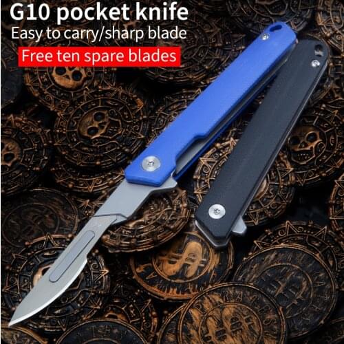 G10 folding knife outdoor self-defense knife anti-wolf knife express knife portable knife EDC multi-function tool knife