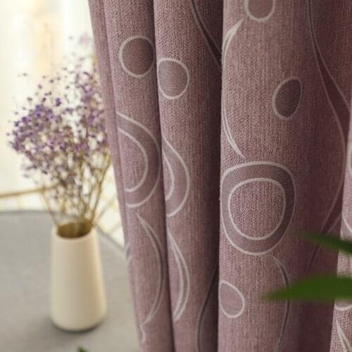 Modern Wave Dot Circle Printing Jacquard Simple Geometric Pattern Shading Curtains for Living Room Bedroom Chinese Style Curtain