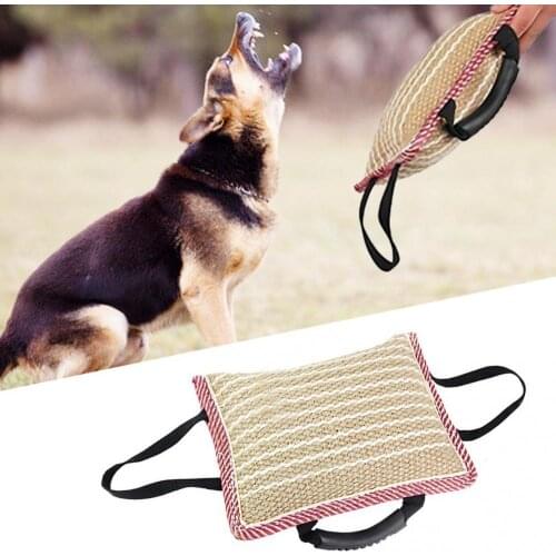 Medium Large Dog Training Bite Pillow Puppy Training Tug Toy with Three Handles игрушки для собак