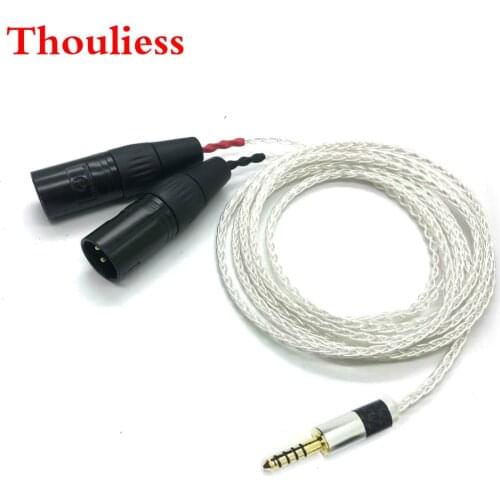 Thouliess Hifi 8 Cores Silver Plated 4.4mm Balanced Male to Dual 2x 3pin XLR Balanced Male Audio Adapter Cable