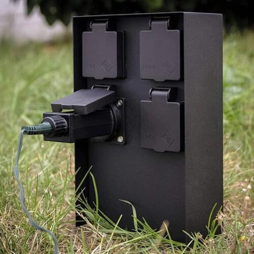 Outdoor Socket Power Socket 3680W 16A 4 Pcs EU FR Socket Waterproof for Garden décor Lawn Mower Hedge Trimmer Outdoor Lighting