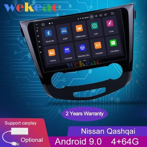 Wekeao Touch Screen 10.1" 1 Din Android 9.0 Car Radio Automotivo For Nissan Qashqai X-Trail Android Auto GPS Navigation 4G 2013