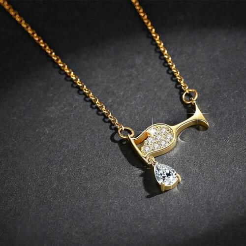 YaYI Jewelry Natural Gemstones Moissanite Garnet Cubic Zirconia Silver Color Wedding Tassel Little Heart Necklace Pendant Gift