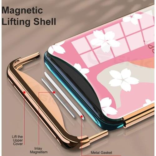 For OPPO Find X Case Luxury Plating Painted Tempered Glass Lifting Camera Protection Case For OPPO Find X Cover With Screen Film