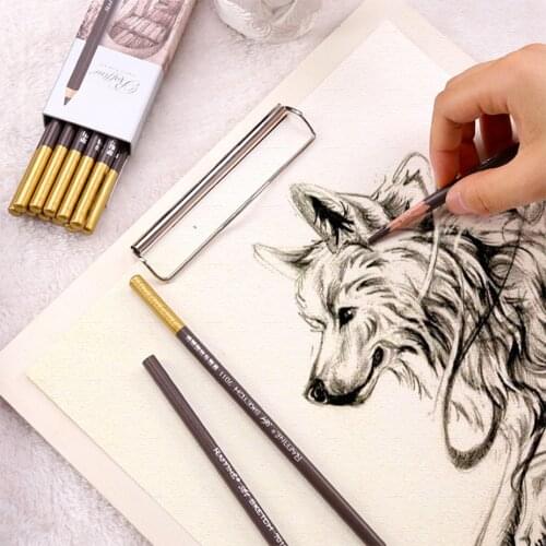 1pc Brown White Sketch Pencil Professional Panting Drawing Pencil Chalk Non-toxic Base Pastel Art Supplies Sketch Charcoal Pen