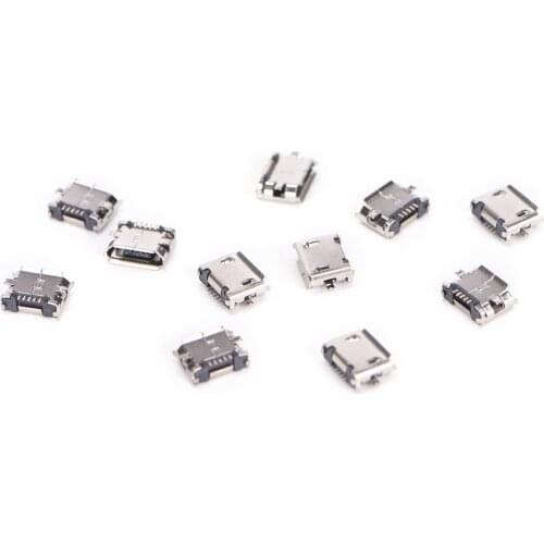 10pcs For Mobile Phone Micro USB Jack Connector 5 pin Charging Socket Sell NEW 10Pcs Micro USB 5pin B Type Female Connector