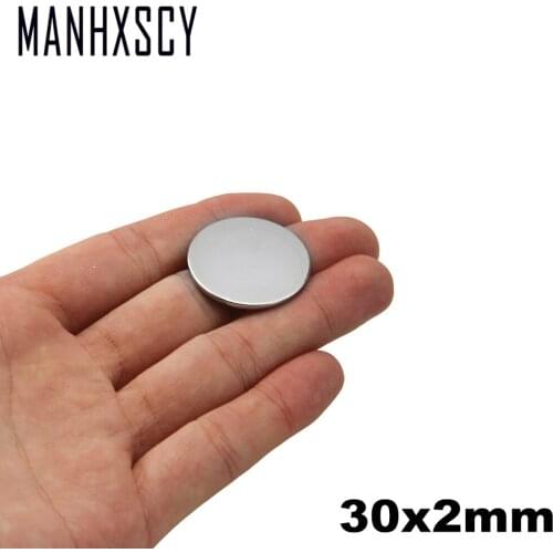 100pcs Neodymium N35 Dia 30mm X 2mm Strong Magnets Tiny Disc NdFeB Rare Earth For Crafts Models Fridge Sticking magnet 30x2mm