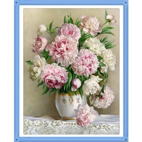 3D Square Drill Peony Modern Home Decoration DIY Diamond Painting Flowers Needlework Full Diamond Embroidery Painting