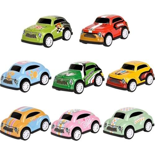 5Pcs/set Pull Back Alloy Car Diecast Cartoon Metal Action Model Inertia Sliding Rail Mini Sports Car Vehicle Toy For Boy Gifts