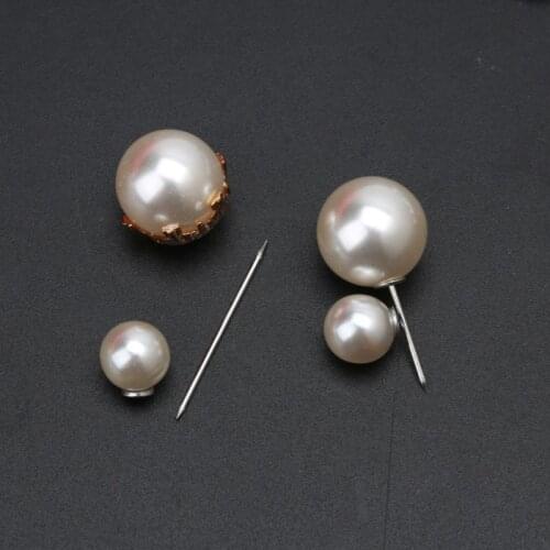 7Pcs Sweater Shawl Clip Double Faux Pearl Brooch Safety Pins Women Clothes Decor