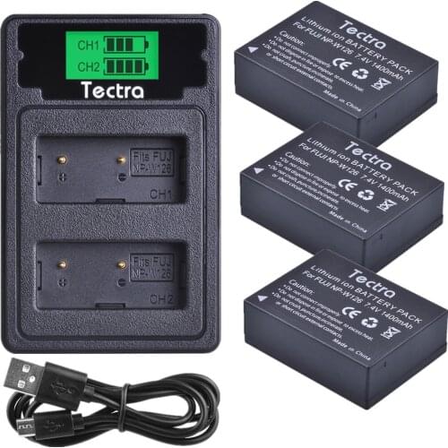 3PC NP W126S NP-W126 NPW126 NP W126 Battery+LCD Dual Type C port Charger for Fuji HS30EXR HS33EXR X-Pro1 X-T1 X PRO1