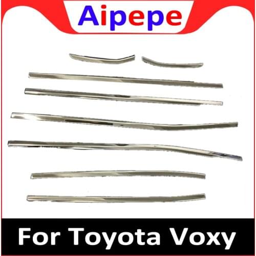 Stainless Steel Car Window Trim Strips Outer Decoration Refit 8pcs for Toyota NOAH/VOXY 2014-2017 Window Lower Sill Trim