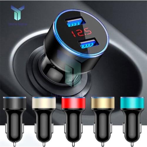 3.1A 5V Dual USB Car Charger Digital LED Digital Display Mobile Phone Car Charger For Xiaomi for Samsung S8 iPhone 7 8 Plus