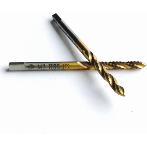 Free shipping of 2PCS M2-M6 HSS6542 made Full CNC grinded Machine spiral flute Taps Screw Taps for special SS workpiece