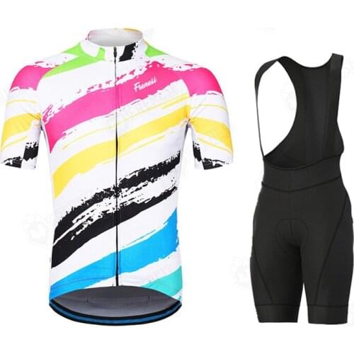 Frenesi Cycling Jersey Set Men Mountain Bike Summer GEL Bicycle Wear Sport Anti-UV Clothing Triathlon Pro Team