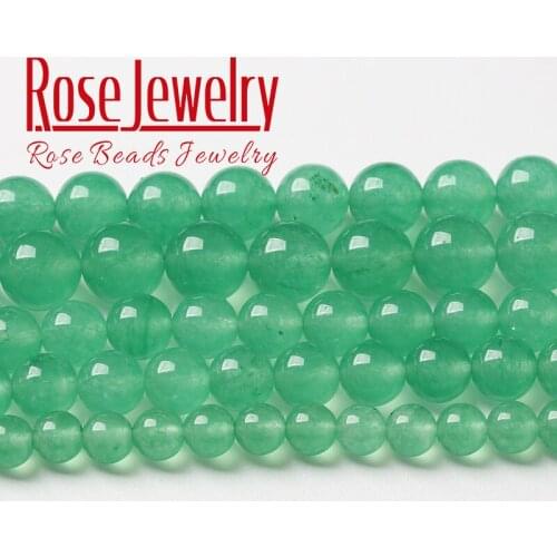 Natural Green Jades Round Loose Stone Beads For Jewelry Making Stone Beads DIY Bracelets Accessories 4 6 8 10 12 14mm 15" Strand