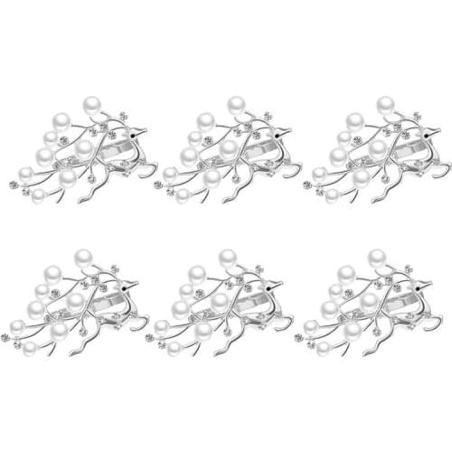 LUDA Set Of 6 Deer Napkin Ring Holder, Napkin Rings With Rhinestone For Christmas Wedding Party Table Decoration