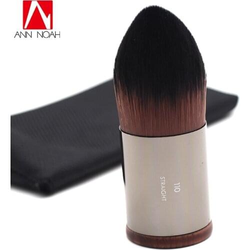 Makeup Artist Short Slender Wood Handle Dense Straight Synthetic Hair 110 Medium Precision Tapered Foundation Kabuki Brush