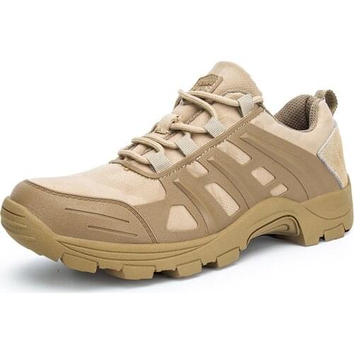 Mens Ankle Boots Lace Up Shoes Climb Waterproof Combat Desert Shoes Low Top 2Colors Plus Size 39-48 K01