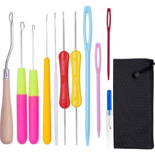 12PCS Crochet Hooks Sets Aluminum Knitting Hooks Needles Yarn Craft Kit Knitting Accessories with Case for Women Gift