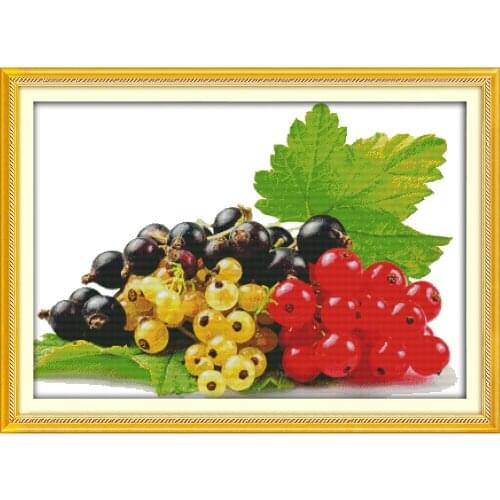 Joy Sunday Fresh Fruit Chinese Cross Stitch Kits Ecological Cotton Stamped Printed 14 11CT DIY Gift Wedding Decoration For Home