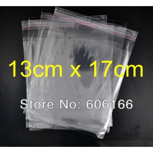 Wholesale 200pcs/lot 13*17cm Clear Self Adhesive Seal Poly OPP Bag Plastic Packaging Bags