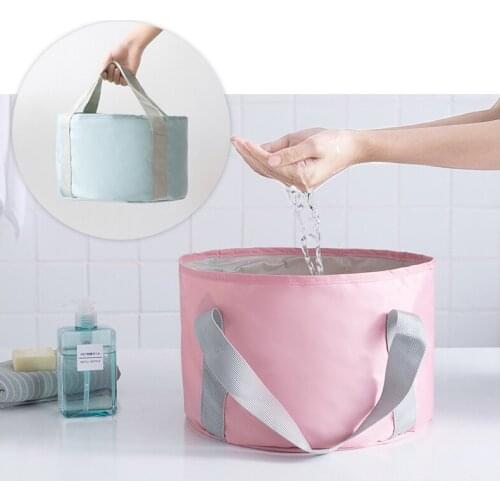 Portable Washing Basin with Straps Travel Foot Face Fruits Washing Outdoor Camping Gear Bucket Opaque Polyester Handy Car Wash