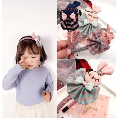 Girls lovly Rabbit Hairband Headband Kids Cute Princess Lace Ball Hair Bands hair Hoop headwear hair Accessories wholesale
