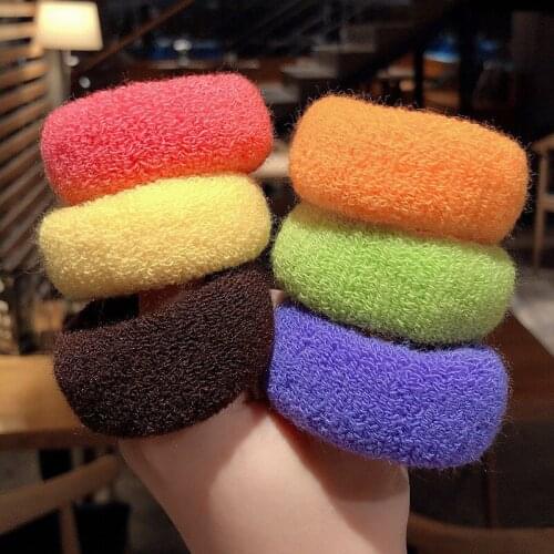 Children girls Wool hair bands Ponytail Holder hair accessories for girls Elastic Candy color Hairbands Scrunchie hair tie ropes