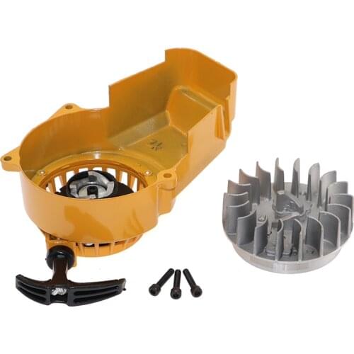 49CC Small Sports Engine Aluminum Roll-up Tray Puller Starter With Flywheel Mini Motorcycle Accessories