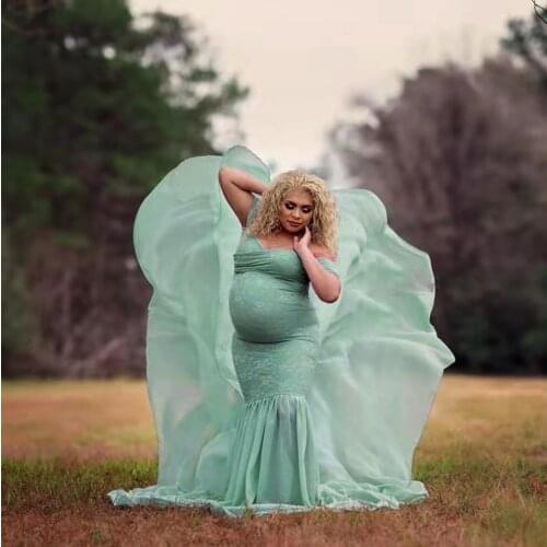 Cute Maternity Dresses For Baby Showers Cotton Chiffon Pregnancy Dress Photo Shoot For Pregnant Women Maxi Gown Photography Prop