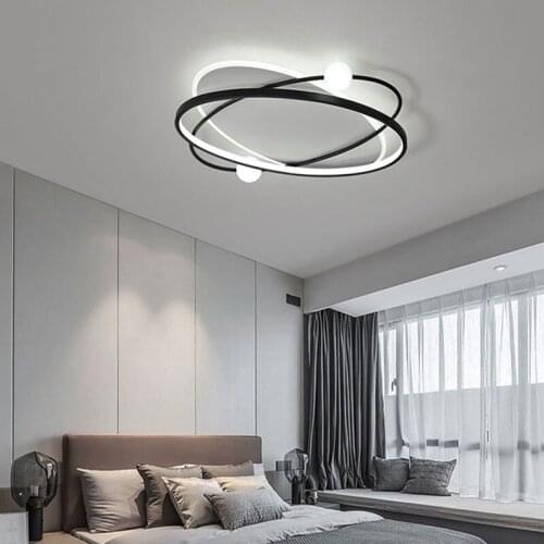 Nordic Black Gold LED Ceiling Lamp for Bedroom Living Dining Study Room Kitchen Hallway Modern Home Decorative Light Fixture