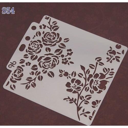 Flowers Layering Stencils graffiti hand copied board hollowed out photo album graphic spray painting tool