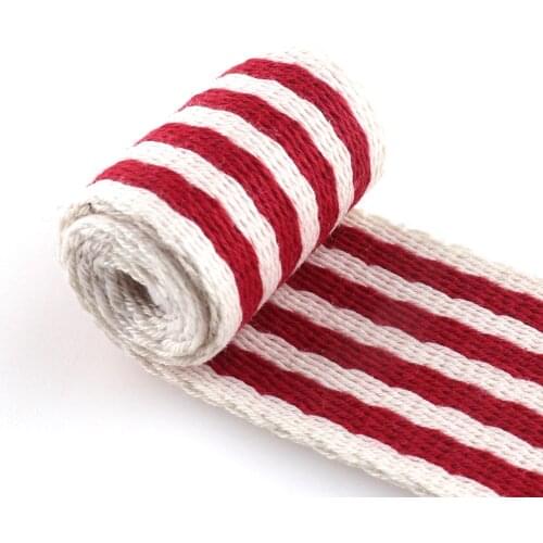 Heavy weight webbing striped cotton 38mm Polyester soft webbing Belt fabric Nylon Strap for Dog Collar handbag garment backpack