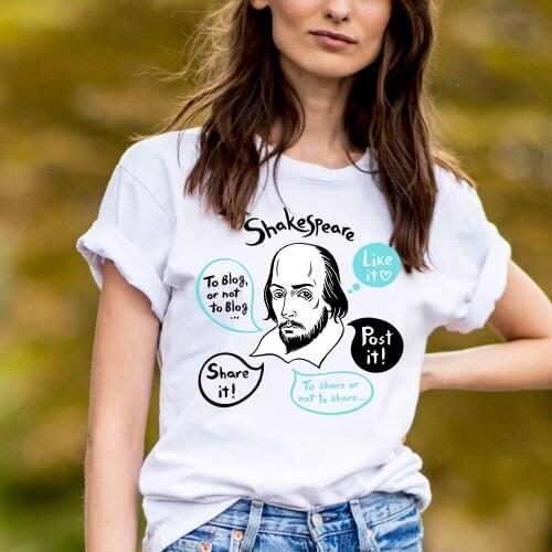 Funny Girl Summer T-shirt Aesthetic Art Printing White Short Sleeves Minimalist Style Women T shirt Top&Tees 100% Cotton