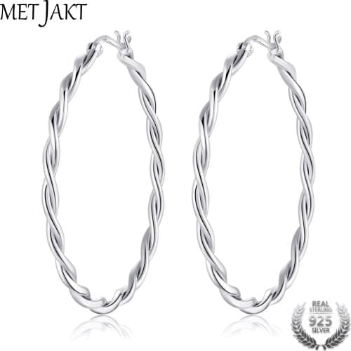MetJakt Classic Circle Round Huggie Earrings 925 Sterling Silver Silver Circle Earring for Women Best Gift Fashion Jewelry