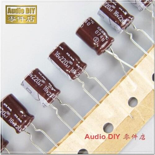 10PCS/100PCS ELNA Brown RA2 Series 220uF 16V 16V220uf Audio Electrolytic Capacitor