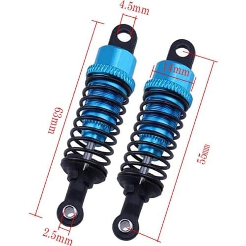 2Pcs Aluminum Shock Absorber Upgrade Parts for 1:18 Wltoys A959 A969 A979 K929 Replacement A949-55 Rc Car Remote Control Blue