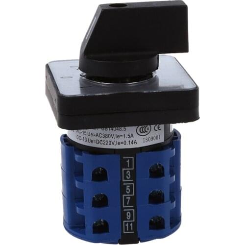 3 Positions On-Off-On Changeover Control Rotary Cam Switch 20A