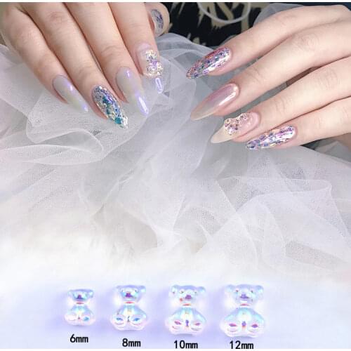 30pcs New DIY manicure accessories of Japanese stereoscopic Aurora colorful butterfly bear ins