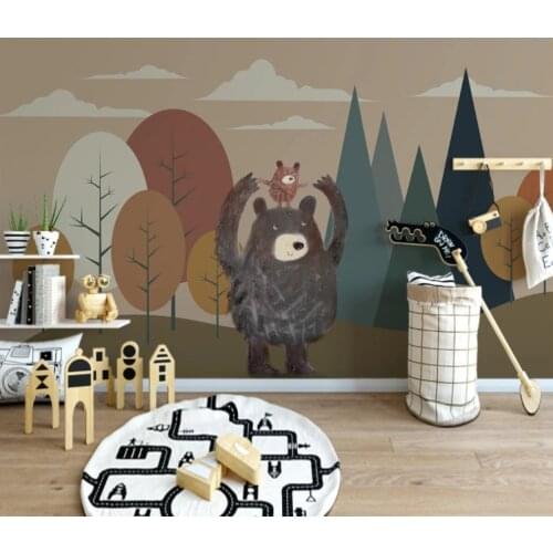 Bacal Custom 3D wallpaper abstract geometric woods bear personality childrens room background mural decor 3d wall paper