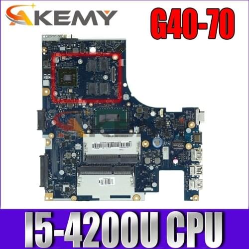 Akemy ACLU1 ACLU2 NM-A271 laptop motherboard For lenovo Ideapad G40-70 14 inch DDR3L SR170 I5-4200U Main board full work