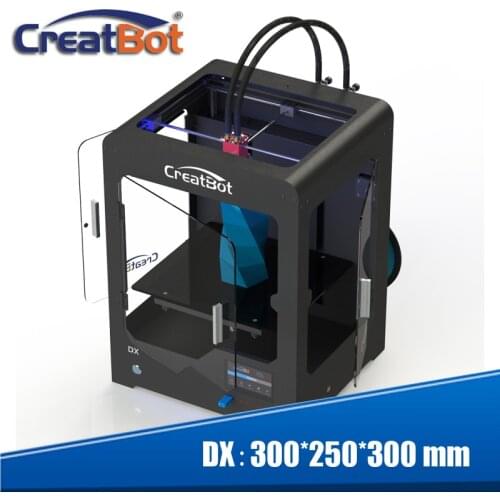 Free shipping! DX Dual Extruder 3d printer Build Size 300*250*300 mm CreatBot+2KG filament PLA/ABS+2 tapes+4 brass nozzle