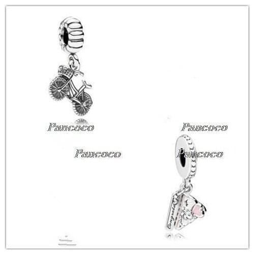 925 Sterling Silver Bead Charm Purple & Pink Enamel Celebration Cake Beads Fit Pandora Bracelet & Necklace Diy Jewelry