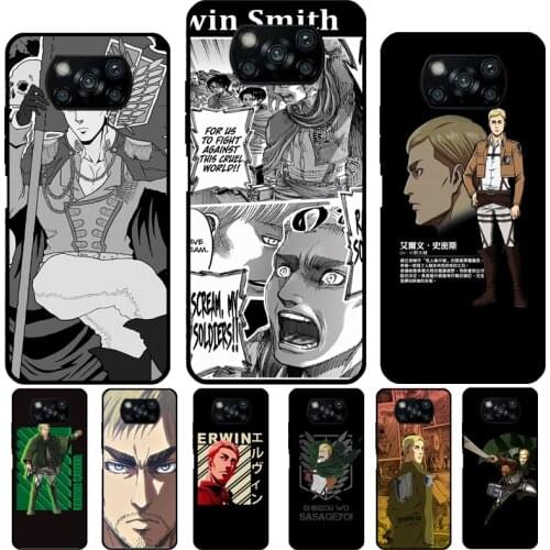 Erwin Smith Attack on Titan For Xiaomi Mi 11 Ultra Mi Note 10 Lite 10T Pro Cover For POCO F3 F2 X3 M3 Pro Phone Case