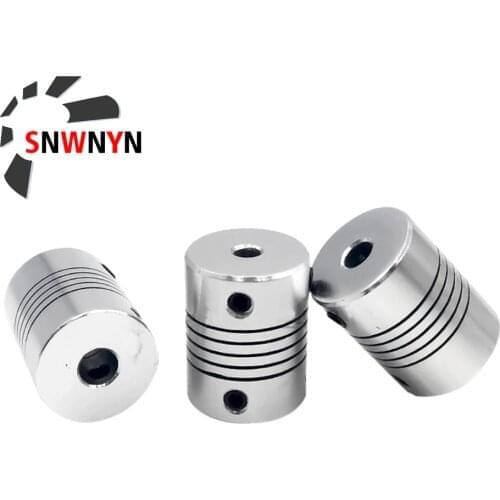 D19L25 8x10mm Aluminium Coupling CNC Motor Flexible Shaft BW Coupling OD 19x25mm Connector Solid Rubber Pad 4/5/6/6.35/7/8/10mm