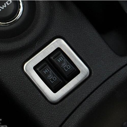 Car Seat Heating Button Decorative Cover Trim Frame Modification Stainless Steel Fit For Mitsubishi Outlander 2013 To 2015 1pc