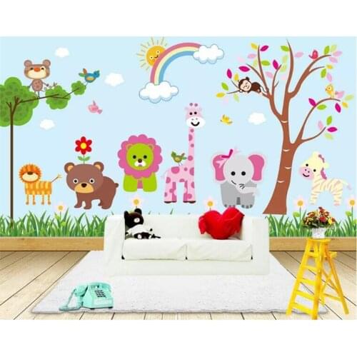 Children Room Decor Custom Photo Wallpaper Cartoon Environmental Protection Kids Room Wallpaper Dining Room Wall Art Restaurant